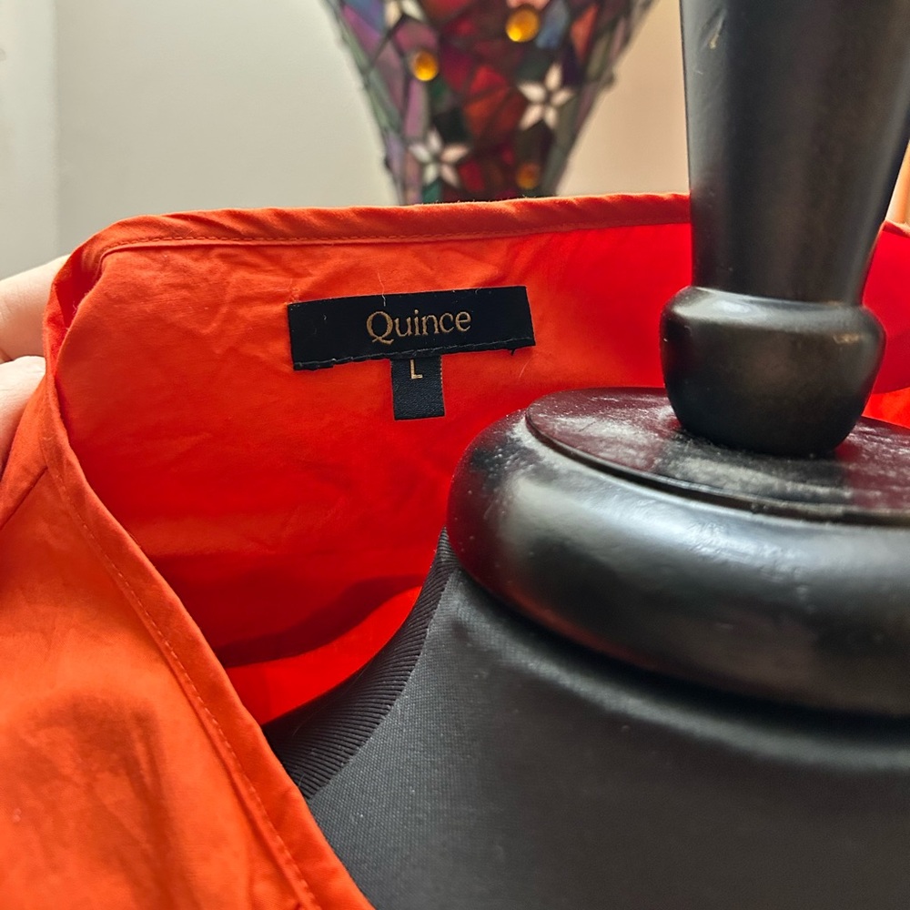 Quince large worn once Orange Short Dress with pockets! - Picture 4 of 5